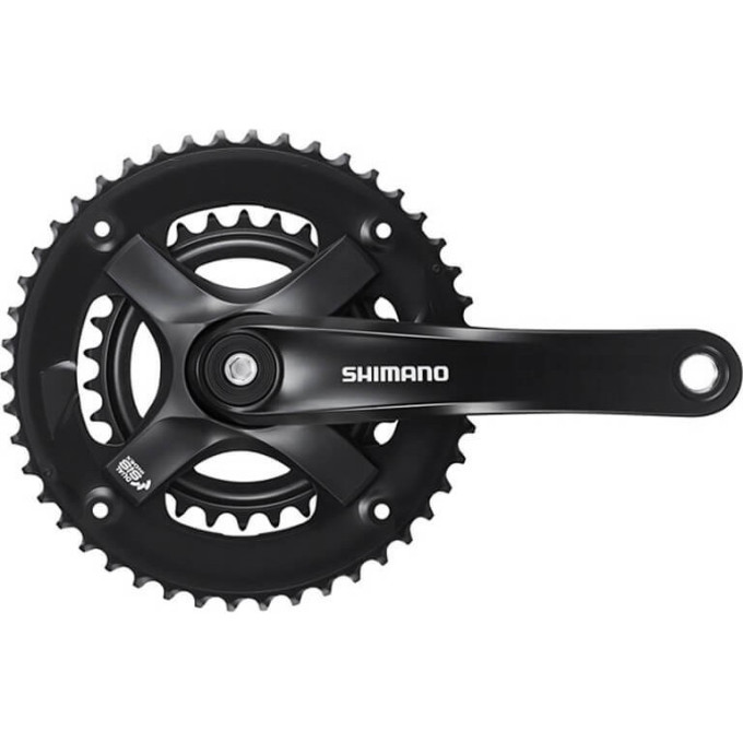 Система SHIMANO TY501, 170 мм, для 2X7/8 скоростей, квадрат, 46/30 без защиты от цепи, черный EFCTY5012C60XLB